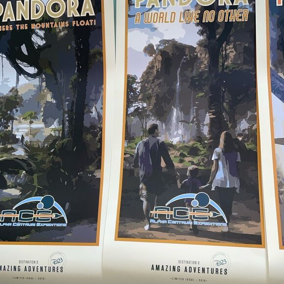 D23 Limited Edition Pandora Posters set of 4 2018 Destination D Amazing Adventur - Picture 5 of 11